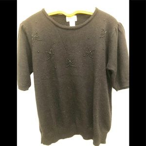 Plus Size Black short sleeve sweater